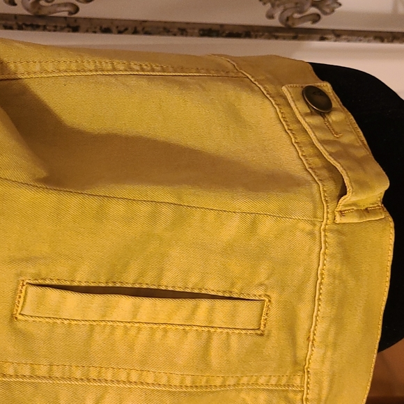 NWOT Ashley Mason Yellow Distressed  Denim Jacket sz S - Picture 7 of 8